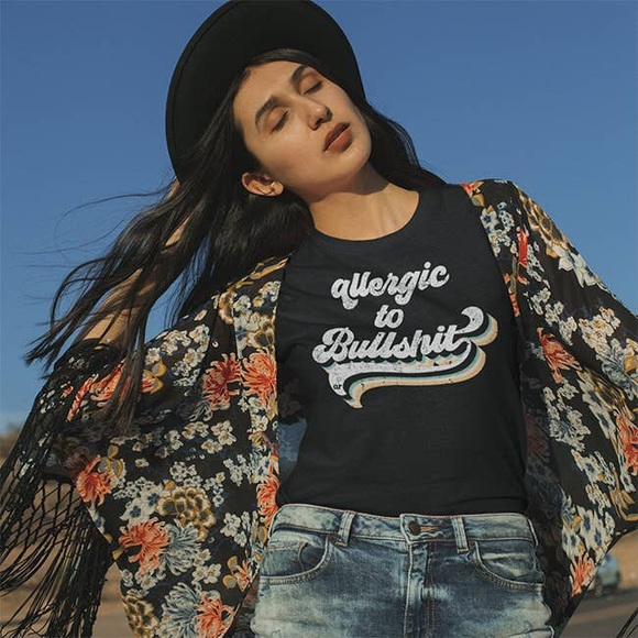 Allergic to Bullshit | Vintage Style Tee - Picture 3 of 6